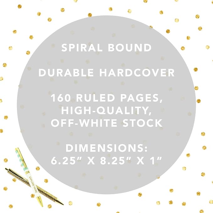 Graphique Designer Notebooks - Lemons - Spiral Bound Writing Journals for Offices, Schools, Classrooms, and More - Hard Cover with 160 Ruled Pages (6.25" x 8.25")