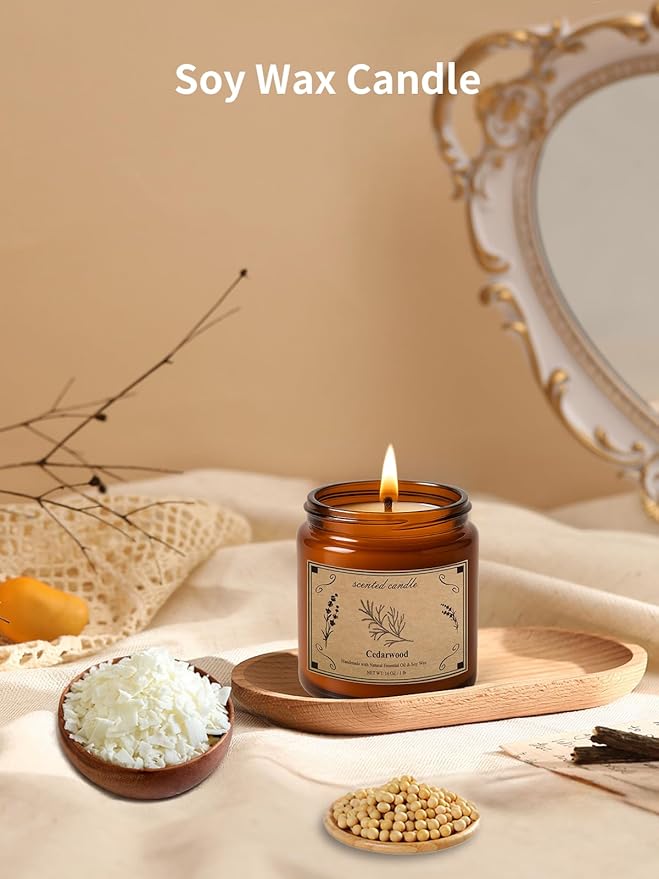 Candles for Home Scented, 16oz Large Jar Scented Candle – Cedarwood Soy Wax Candle with 100 Hour Burn Time, Long Lasting Aromatherapy Candle for Cozy Home Fragrance, Relaxation & Decorative Gift