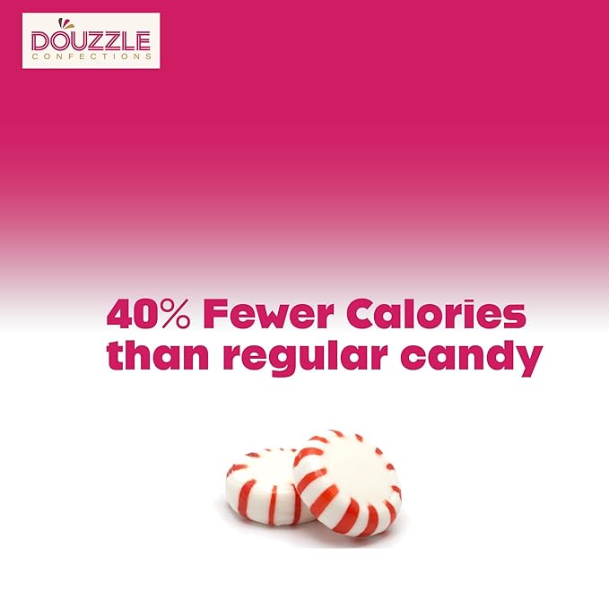DOUzzle Sugar Free Starlight Peppermint Mints Hard Candy, Naturally Flavored (1 Pack) Individually Wrapped - Healthy Low Calorie Snack, Gluten Free, Nut Free - Kosher Parve