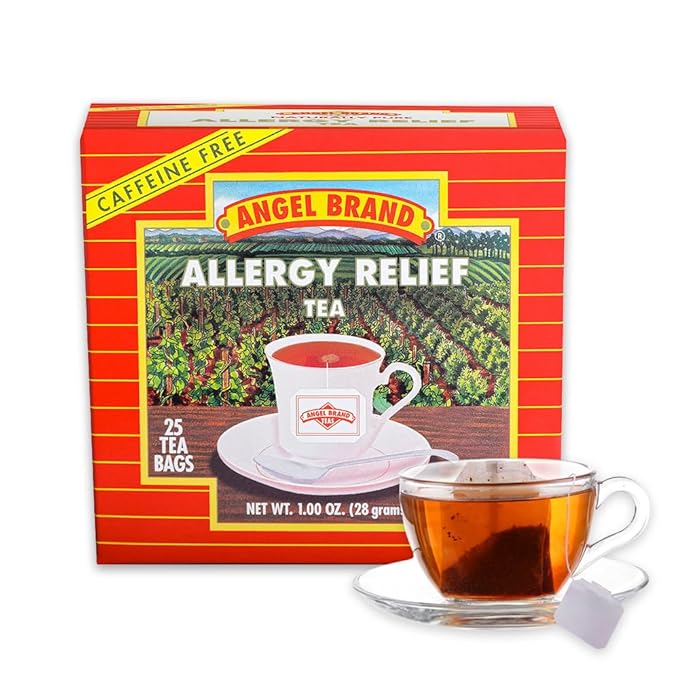 Angel Brand Allergy Relief Tea – Herbal Tea, 25 Tea Bags – Tea for Allergy Care, Cough Relief &