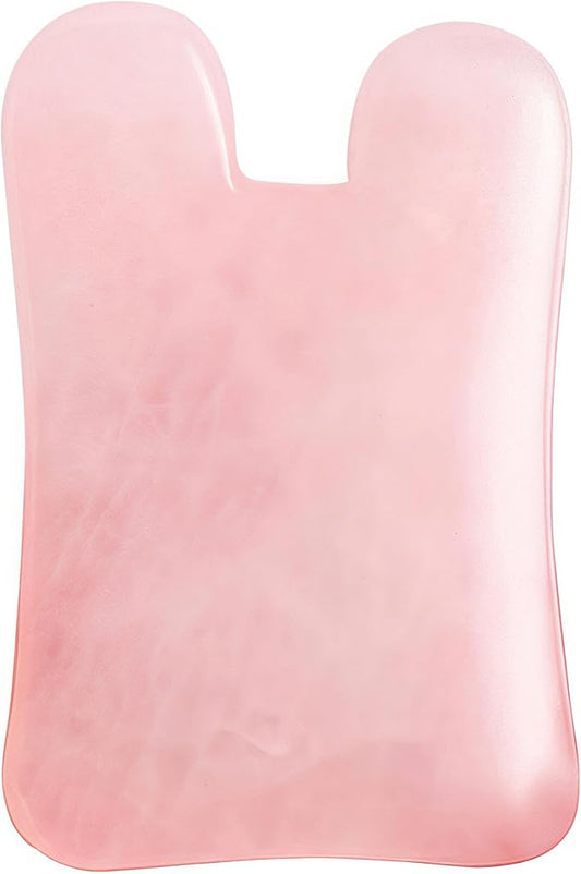 LZLRUN Rose Quartz Jade Roller Real Jade Gua Sha Board Mushroom Massager Face Lifting Tool Facial Guasha Massage Tool (Hill)