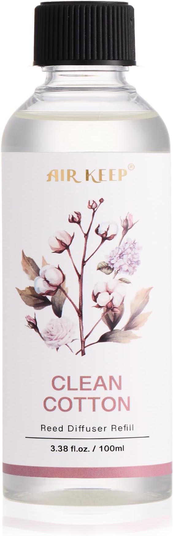 Airkeep Reed Diffuser Oil Refill/Clean Cotton/3.38oz(100ml/1 Pack/Scented Oil Refill for Reed Diffuser Home Fragrance for Bedroom, Bathroom Office Home Decor