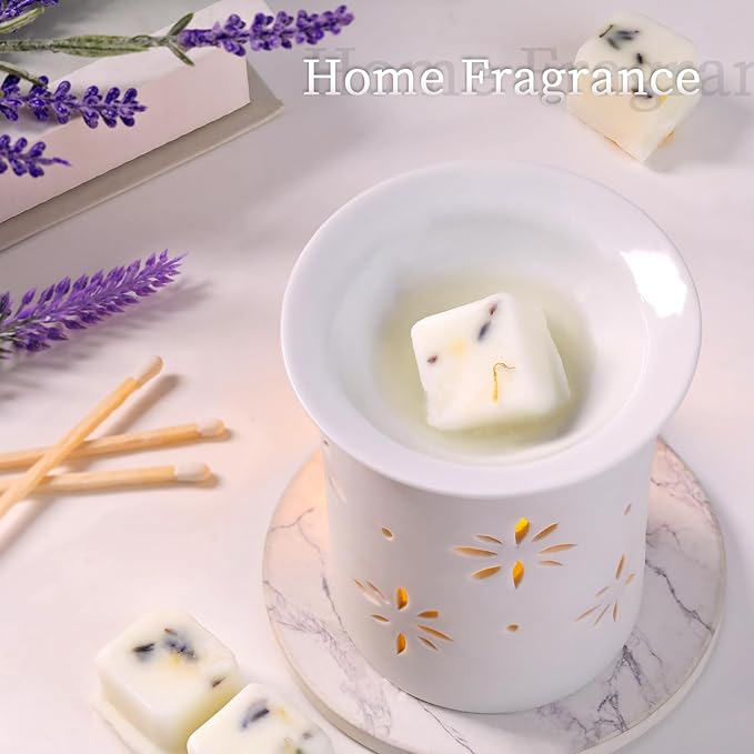 LETINE Wax Melts 10oz(4 Pack), Lavender Scented Wax Melts, 100% Soy Wax Melts Wax Cubes with All- Natural Strong & Non Toxic Essential Oil for Warmer, Gifts Set for Home Fragrance/Spa/Aromatherapy