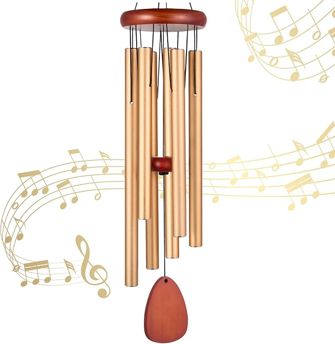 Large Wind Chimes for Outside – 37" Aluminum Windchimes Outdoors for Garden, Patio Decor, Memorial Gifts for Mom, Sympathy Gift for Loss of Loved One, Sister Gifts for Birthdays, Mother's Day(Gold)