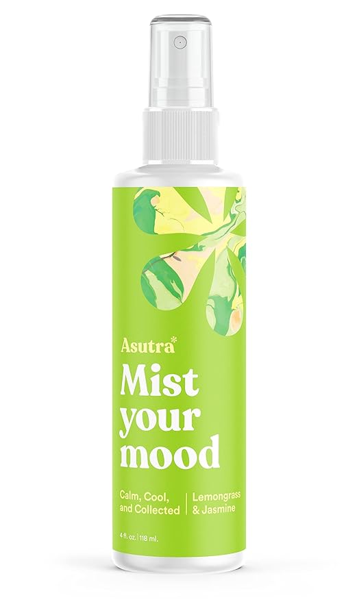 ASUTRA Multi-Use Essential Oil Aromatherapy Spray (Lemongrass & Jasmine), 4 fl oz – Mist for Face, Body, Rooms & Linens – Car, Fabric, and Bathroom Freshener