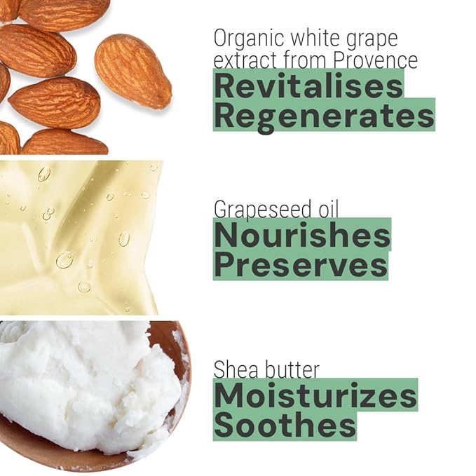 Panier des Sens - Small Hand Cream for Dry Cracked Hands โ Grape Mini Hand Lotion for Dry Skin - With Shea Butter and Grape Seed Oil - Hand Care 97% Natural Ingredients - Travel Size 1 floz