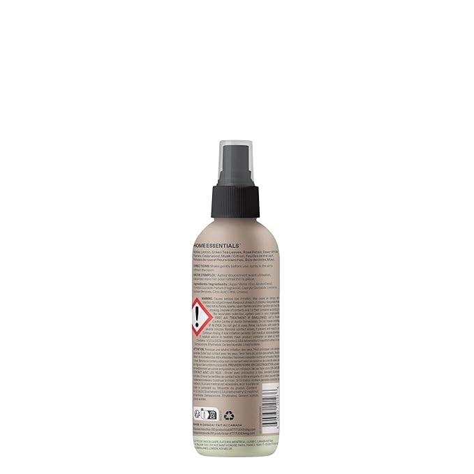 ATTITUDE Scented Room and Air Freshner Spray, for Home and Bathroom, Natural Origin Ingredients, Vegan,Floral and Woody Scent, Japanese Garden, 8 Fl Oz