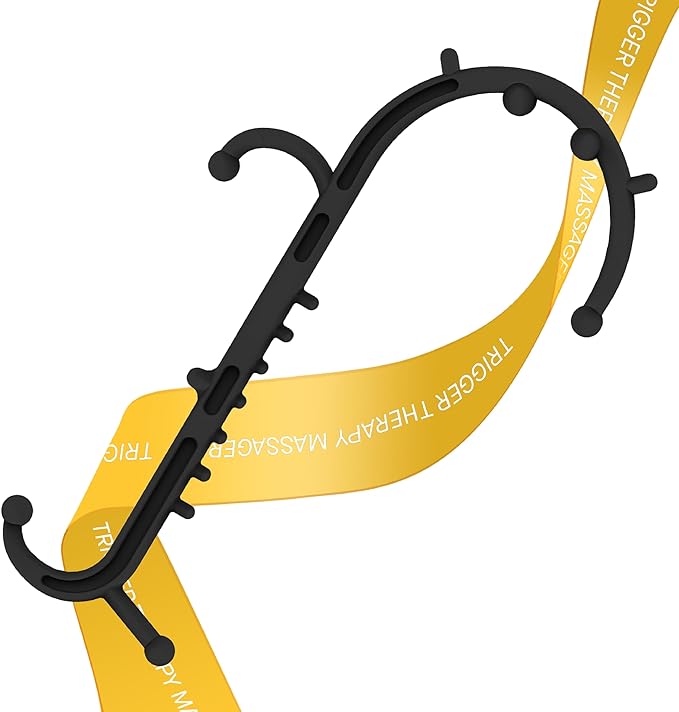 Upgrade Back and Neck Massager-Trigger Point Cane Massage Tools for Pain Relief and Self Massage Hook Cane - Handheld Body Deep Tissue Shoulder Leg Feet Massager Stick - Gift for Men & Women - Black