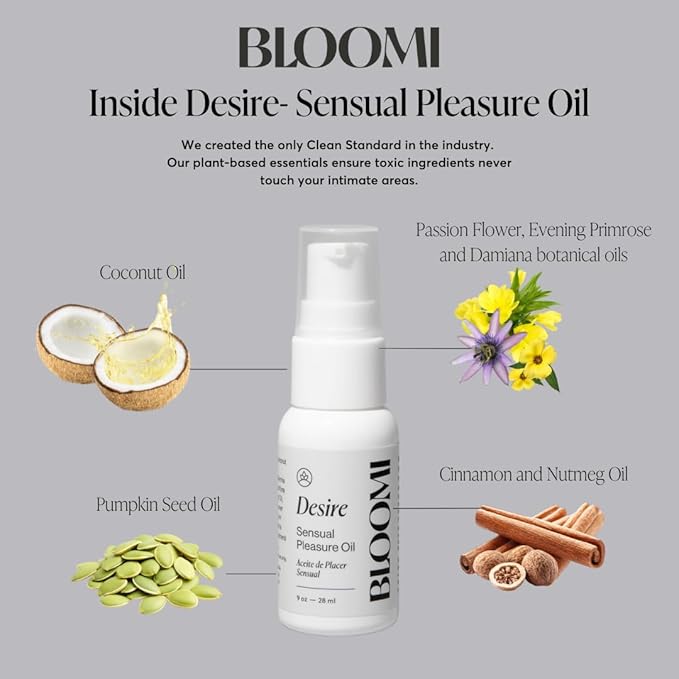 Bloomi Desire Body Oil, 0.9oz – Lightweight Fragrance-Free Massage Oil for Relaxation, Soothing Skincare, and Moisturizing Therapy – Vegan Formula with Natural Ingredients (2)