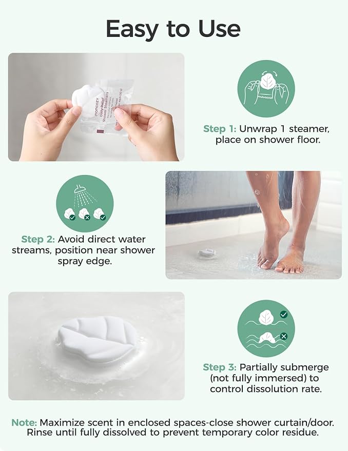 Momcozy 14 Pack Shower Steamers Spa Gifts - Eucalyptus Leaf Shape, with Natural Peppermint & Eucalyptus Essential Oil for Relaxation, Long-Lasting, Thoughtful Birthday and Holiday Gifts for Her/Him