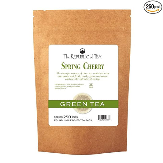 The Republic of Tea Spring Cherry Green Tea, 250 Tea Bag Bulk