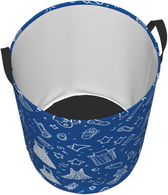 Laundry Basket Colorful Lin Collapsible Large Capacity, Dirty Clothes Basket Durable Lightweight Hamper With Handles Ideal For Clothes, Toys Home Organization19.6in X 15.7in,63L