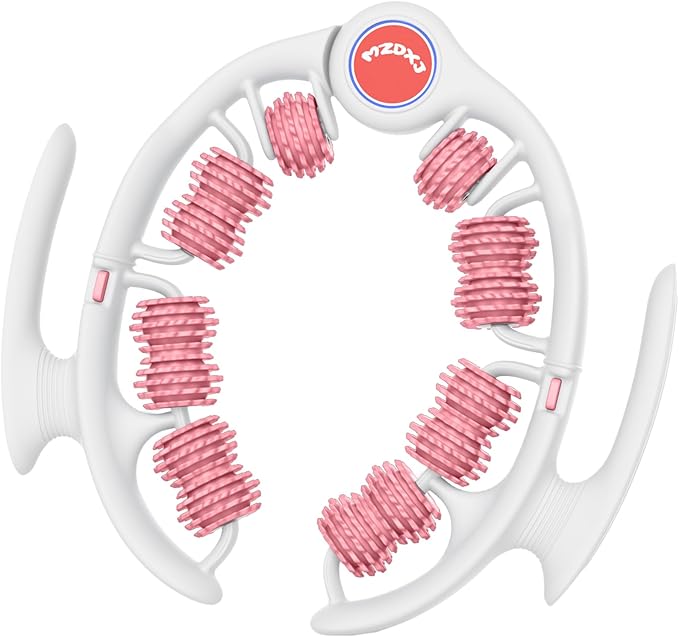 Cellulite Massage Tool Muscle Roller - Deep Fascia Massager & Dimpled Skin Remover for Legs, Thighs & Buttocks - Anti-Cellulite Roller, Smooth Skin, Pain Reliefs (Pink)