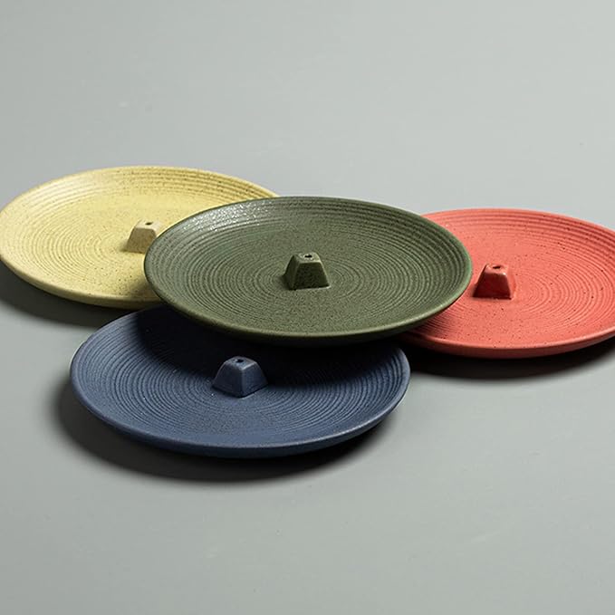 Incense Stick Holder Ceramic Incense Holder Simple Style Incense Sticks Holder Blue Insence Burner for Set for Office Yoga and Livingroom (Blue)