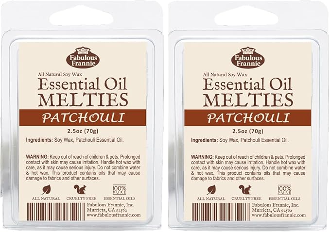 Fabulous Frannie Patchouli Pure & Natural Soy Candle Meltie/Tart/Melts 2.5oz (Set of 2)