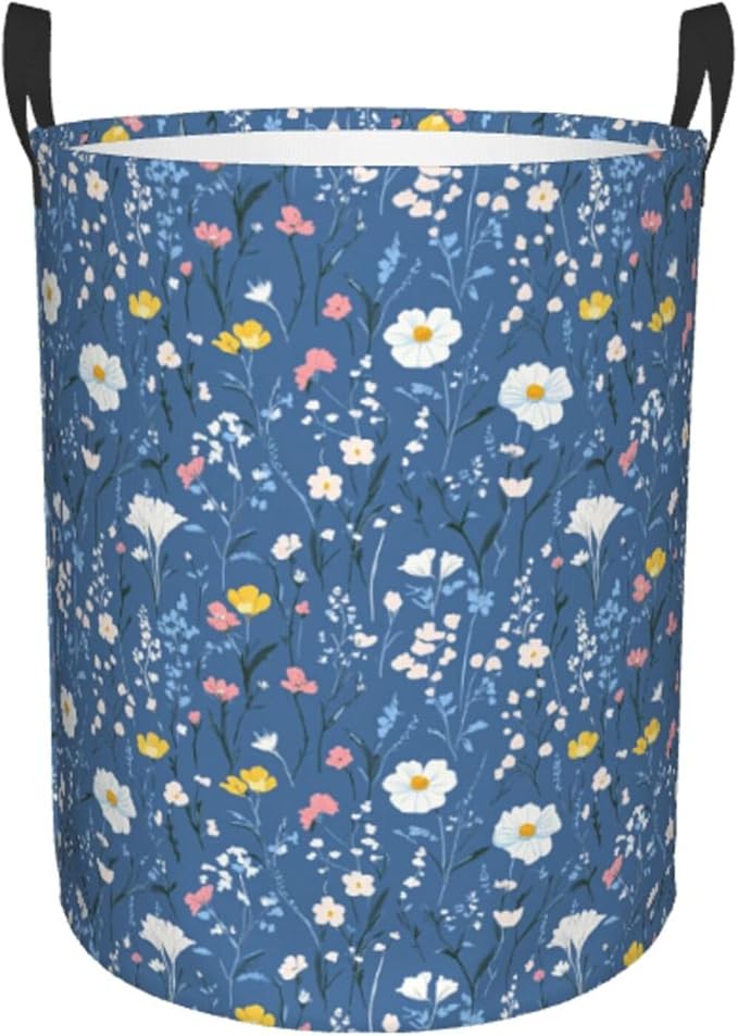 Laundry Basket Wildflowers Collapsible Large Capacity, Dirty Clothes Basket Durable Lightweight Hamper With Handles Ideal For Clothes, Toys Home Organization