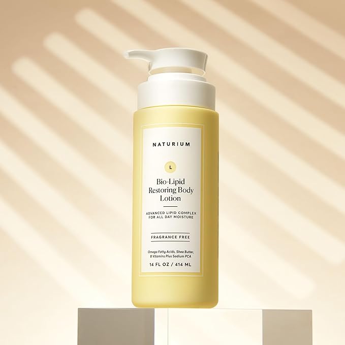 Naturium Bio-Lipid Restoring Moisturizing Body Lotion with Shea Butter, Fragrance Free, 14 oz (Duo 2-Pack)