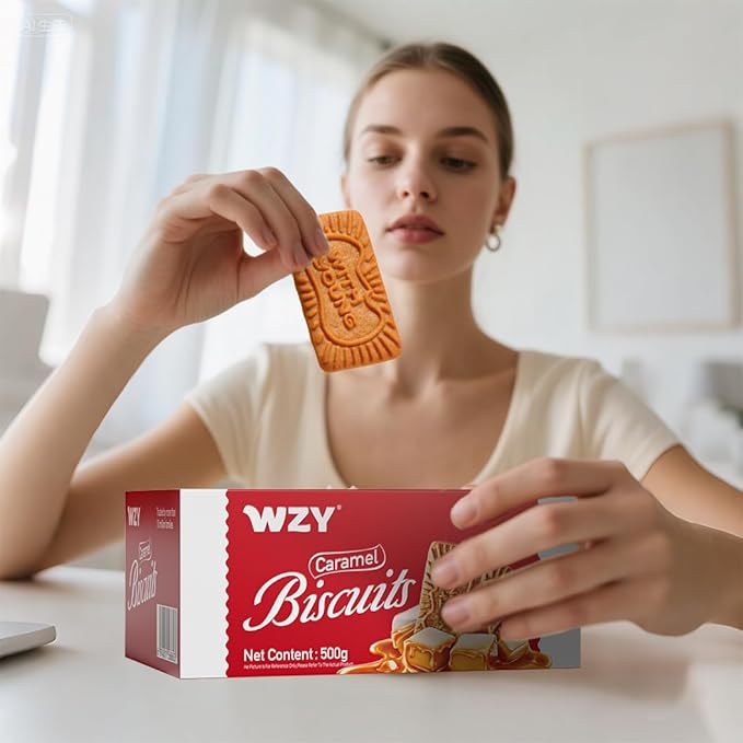 WZY Gourmet Caramelized Biscuit Cookies Vegan Non-GMO Project Verified 17.6 OZ (500g) Perfect Crunch for Coffee Tea Snacking & Desserts Crunchy Buttery & Delicious (17.6 OZ (500g))