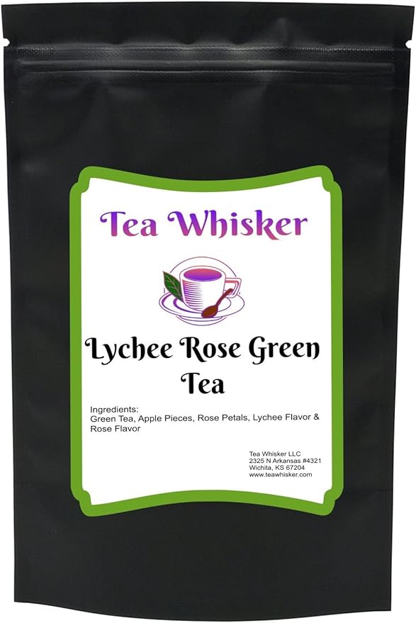 Tea Whisker Lychee Rose Loose Leaf Green Tea (4 Ounce (Pack of 1))
