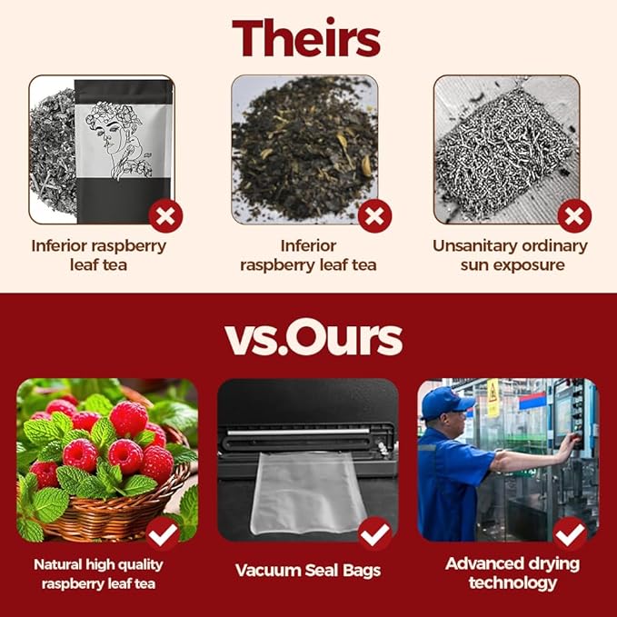 WOTIHA-Natural Raspberry Leafa Tea 120g. 80 Herbal Tea Bags.Natural Pregnancy Tea. Non-GMO • Additive-Free • Caffeine-Free,Vegan