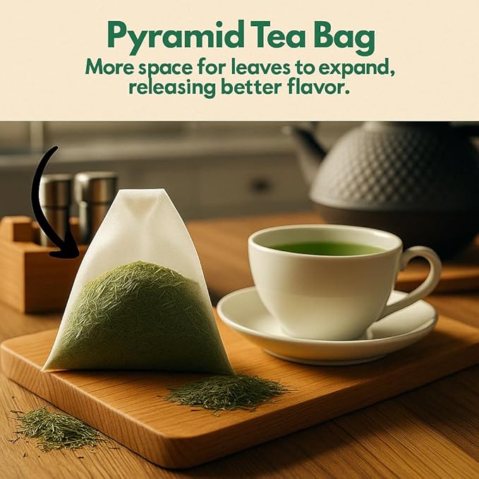 Tozzy Organic Matcha Green Tea – 100 Count, Plant-Based Pyramid Tea Bags | Ceremonial Matcha + Whole Leaf Sencha