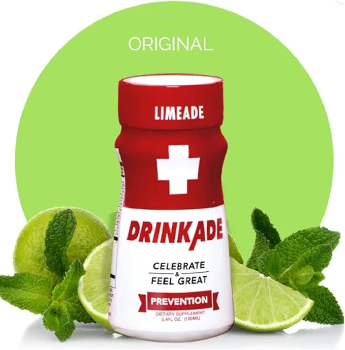 DrinkAde Prevention – Daily Wellness & Immunity Support Hydration Drink with Electrolytes, B Vitamins & Green Tea Extract – Sugar Free, 5 Calories, Vegan, Non-GMO (6 Pack, Lemon)