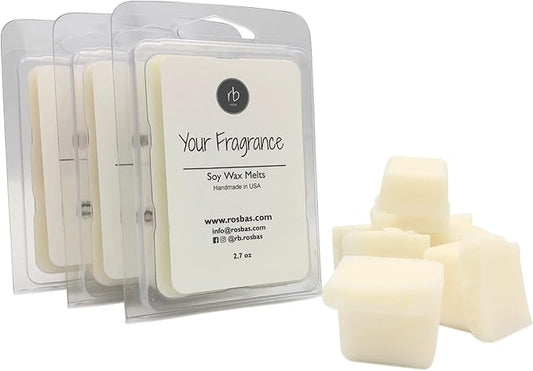 rosbas, Soy Wax Melts, Vanilla Scented, 3 Packs, 6 Cubes & 2.50 oz ea., Long-Lasting, Relaxation, Air Freshener, Home, Office, for Wax Warmers, Non-Toxic, Handmade in USA