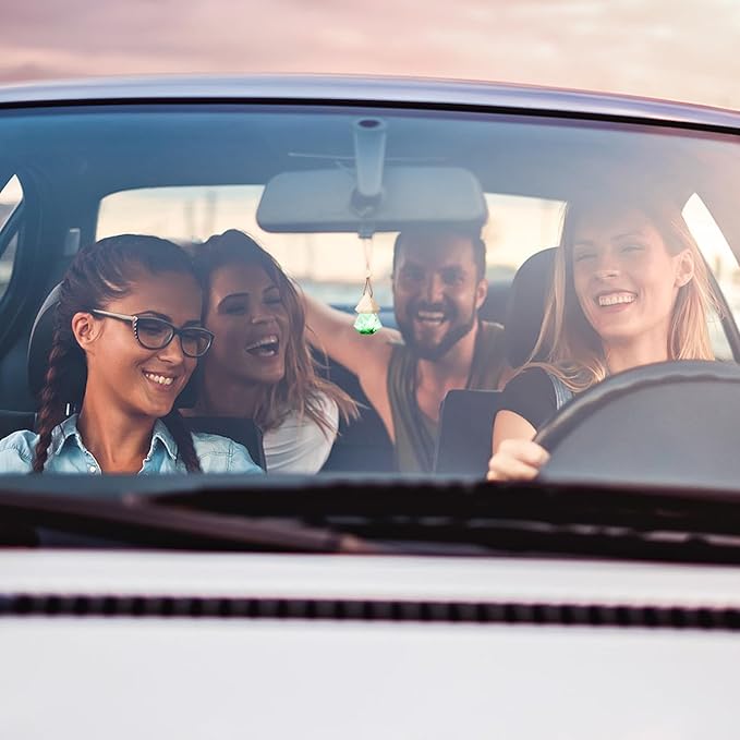 Car Air Freshener Hanging, 2 Pcs Gardenia Scent Drift Car Air Freshener, Wooden Fragrance Expanding Bottle Cap, 10ml Per Bottle, Used for Car Decoration and Fresh Air (Gardenia)