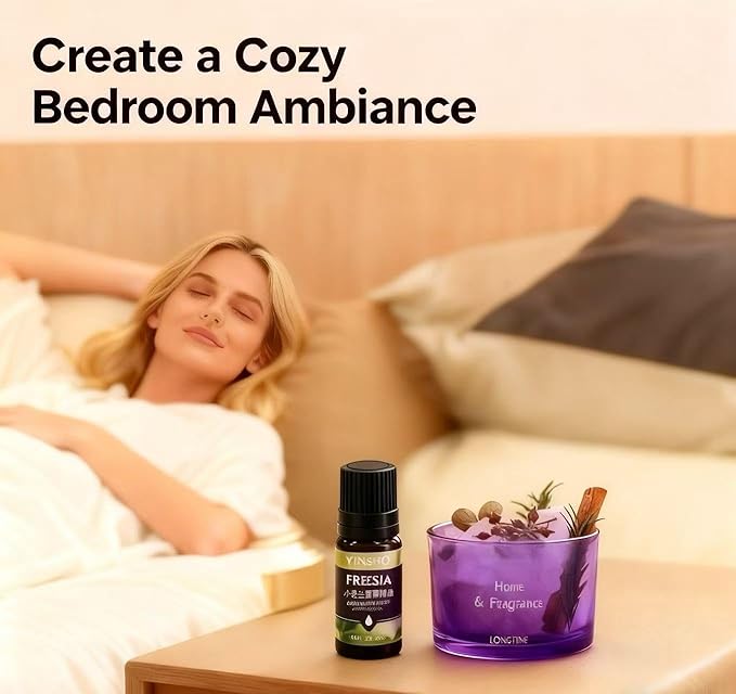 Stone Essential Oil Diffuser Set | Non Electric, Cordless & Waterless Passive Aromatherapy Diffuser with Creative Cup & Mini Plant | for Home, Office Desk, Meditation & Relaxation in Purpl