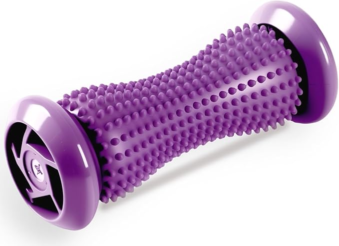Manual Foot Massager Roller for Plantar Fasciitis Relief, Portable Deep Tissue Muscle Massage Roller for Foot Arch and Heel Pain, Effective Reflexology Tool Relax The Nerves (Rose Purple)