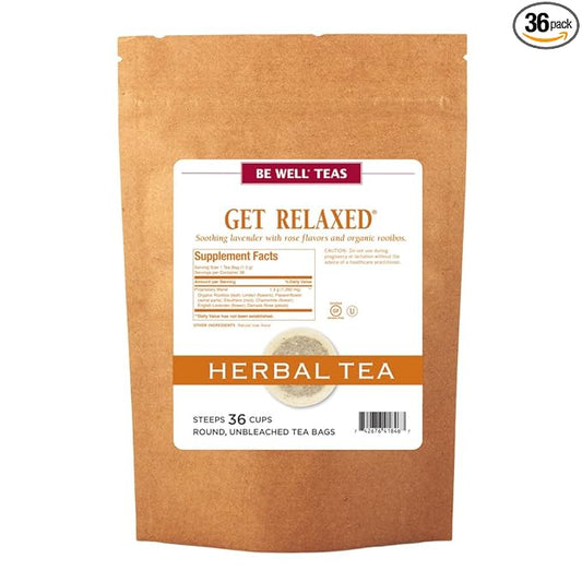The Republic of Tea Be Well Red Rooibos Tea - Get Relaxed - No. 14 Herbal Tea For Relieving Stress, 36 Tea Bag Refill