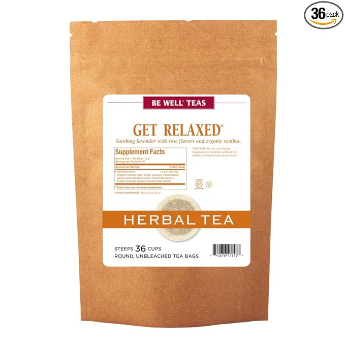 The Republic of Tea Be Well Red Rooibos Tea - Get Relaxed - No. 14 Herbal Tea For Relieving Stress, 36 Tea Bag Refill