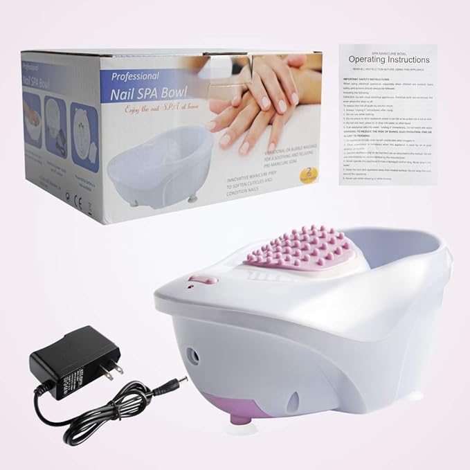 Electric Massage Nail Soaking Bowl, Manicure Hand Bowl Vibration Spa Massage Soak Soothing Relaxing Manicure Machine Soften Cuticles