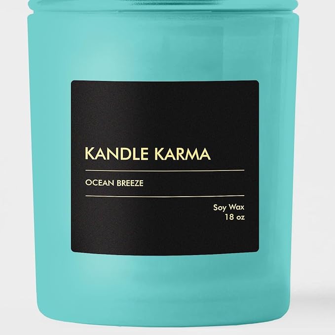 Luxury Soy Wax Candle, Ocean Breeze Scented Candle Gifts for Women, Non-Toxic, Highly Scented & Long Lasting Upto 100 Hours Burning Time Natural Large Aromatherapy Bathroom Candles (18 oz)