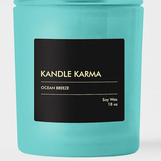 Luxury Soy Wax Candle, Ocean Breeze Scented Candle Gifts for Women, Non-Toxic, Highly Scented & Long Lasting Upto 100 Hours Burning Time Natural Large Aromatherapy Bathroom Candles (18 oz)