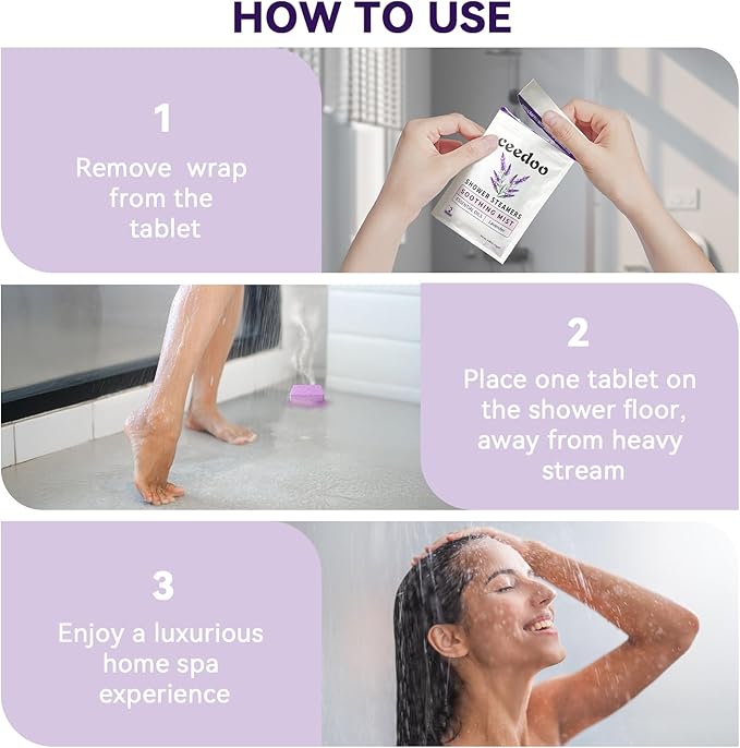 Shower Steamers Aromatherapy 6 Pack Gifts for Women Mom Men, Gifts for Her Stress Relief Home Spa, Birthday Gift Lavender Natural Essential Oil Self Care Relaxation Shower Bombs Teen