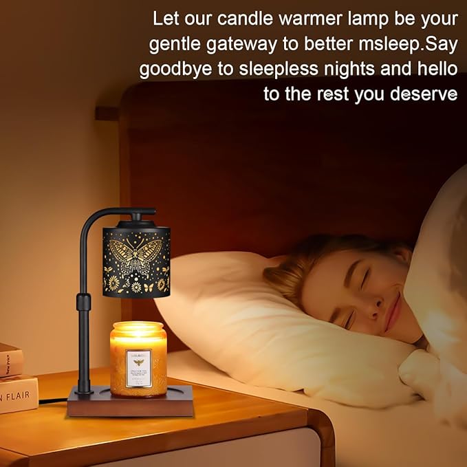 Candle Warmer Lamp with Adjustable Height Dimmable for New Home Decor Electric Candle Warmer for Jar Candles Birthday Gifts for Women Mom(Butterfly)