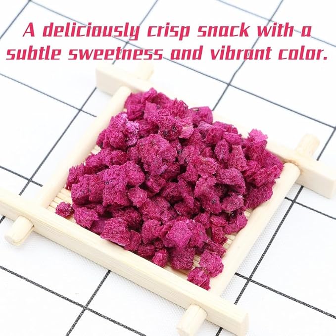Haomly Freeze-Dried Dragon Fruit,5.3OZ/150g,Red Dragon Fruit Chunks, No Added Sugars,100% Natural,Dried Fruit Snacks, Ideal for Drinks,Yogurt, Cereal, Smoothies Baked Goods and Water
