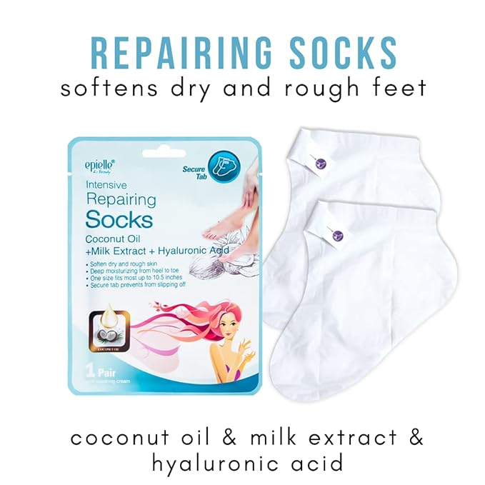 Epielle Mani-Pedi Care Kit, 6 Pampering Spa Essentials, Nail Buffing, Exfoliating, Repairing & Softening, Hand and Foot Care, At-Home Spa Kit, Self Care Gifts for Women, Korean Skin Care Set