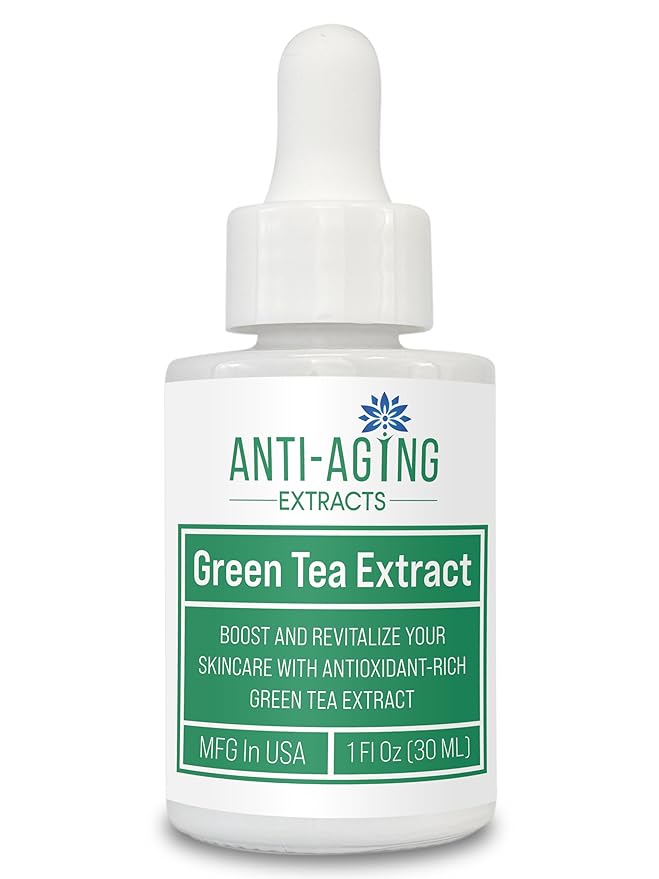 Green Tea Extract for Skin – Alcohol-Free, Cold-Processed Antioxidant Serum with USDA Organic Leaves – Cosmetic Grade for Face and DIY Skincare Formulations - 1 fl oz