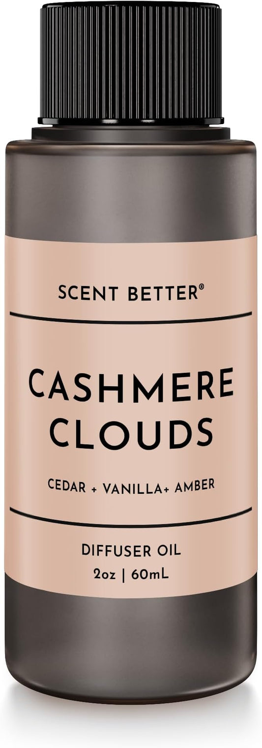 Scent Better Cashmere Clouds Aroma Essential Oil Blend: an Aromatherapy Blend of Cedar, Vanilla, and Amber for Ultrasonic Diffusers & Nebulizers (2 Fl Oz, 60 mL)