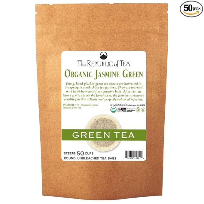 The Republic of Tea - Organic Jasmine Green Tea, 50 Tea Bag Refill
