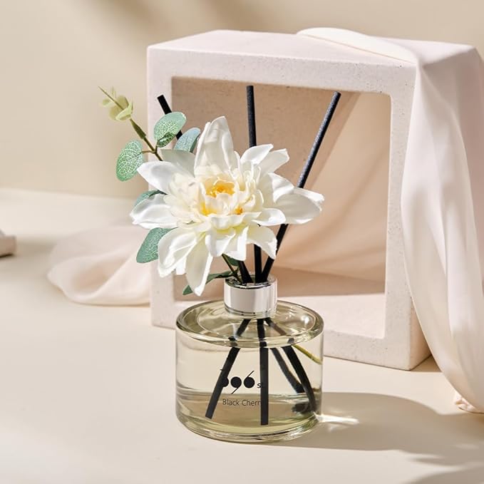 396 st. Dahlia Flower Reed Diffuser, Vanilla Lavender, 200ml(6.7oz) / Reed Diffuser Sets, Home Fragrance, Scented Oils, Home & Bathroom Décor