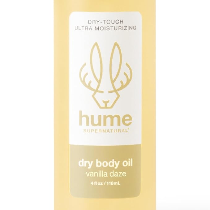 HUME SUPERNATURAL Dry Body Oil Spray - Moisturizing Oil for Dry Skin, After Shower Body Oils for Women and Men, Nourishing, Hydration, Glow, Vanilla Daze, 1-Pack