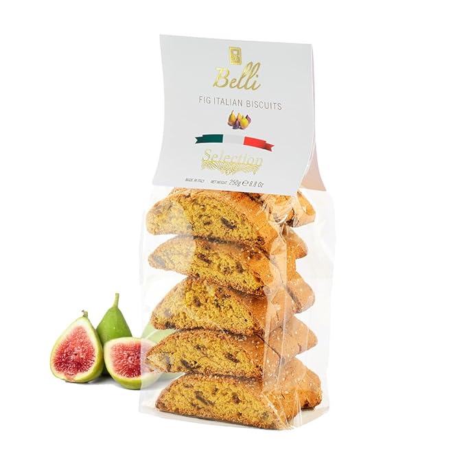 Italian Figs Biscotti | Made in Tuscany, Italy | Belli Traditional Semi Soft Biscuits