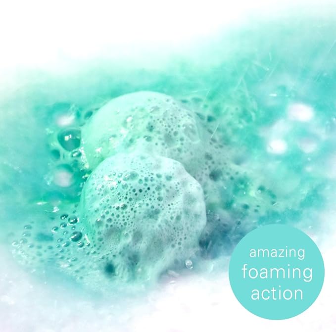 Hallu Mermaid Shower Bomb, Sea Salt Citrus Scent Shower Steamer, 80 g Each, 8 Packs of 2 (16 Total)