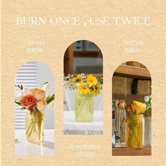 M&SENSE Vaillna Candles for Home Scented, 10.6 Oz Soy Wax Candles Non Toxic Jar Candle Up to 60 Hours Long Burning Home Fragrance Gift for Stress Relief, Meditation, Yoga