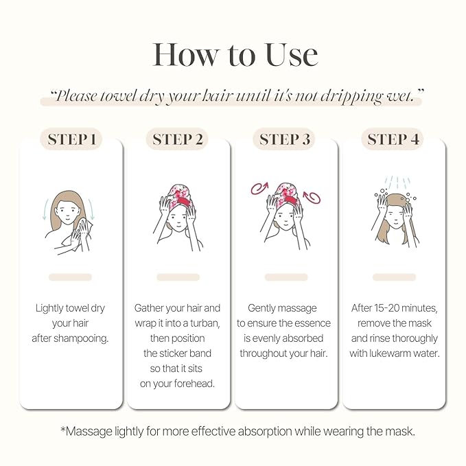 Koelf PETITFEE Rose Petal Satin Hair Mask - Intensive Nourishing & Repairing Cap Mask for Silky, Moisturizing Hair, Strengthens Scalp, Rose Essence Treatment (5ea)