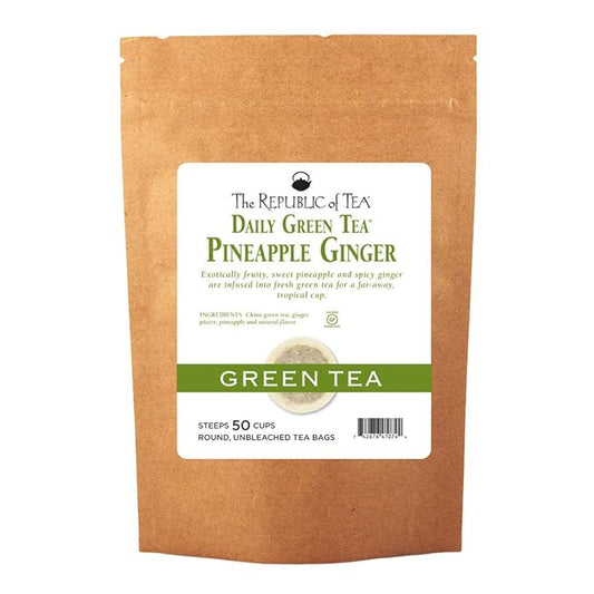 The Republic of Tea – Pineapple Ginger Daily Green Tea, 50 Tea Bags