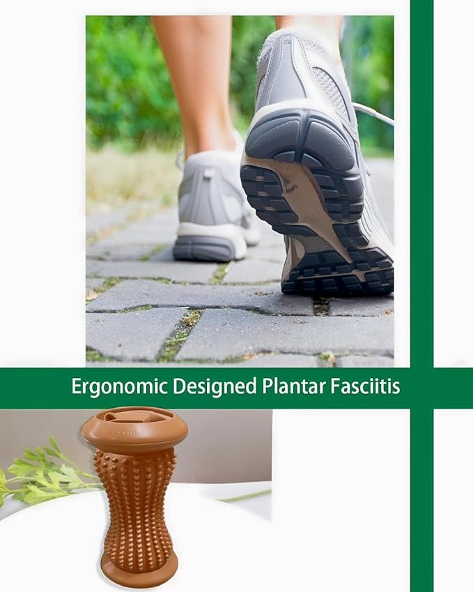 Manual Foot Massager Roller for Plantar Fasciitis Relief, Portable Deep Tissue Muscle Massage Roller for Foot Arch and Heel Pain, Effective Reflexology Tool Relax The Nerves (Coffee)